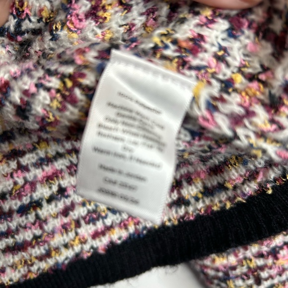 Talbots Colorful Tweed Cardigan with Black Trim - Picture 6 of 10